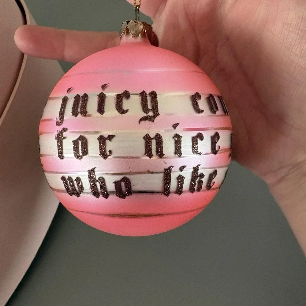 Y2K Juicy Couture 6 Piece Christmas Ornaments in Box Scottie Crown Berry Heart